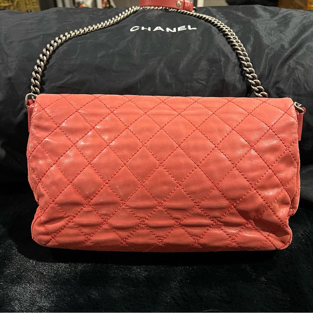 Chanel Coral Quilted Flap-Over Bag - Picture 3 of 15